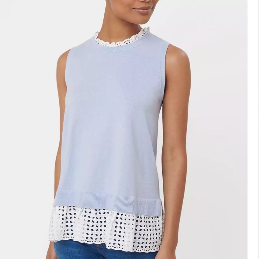 LOFT Top with Lace Trim